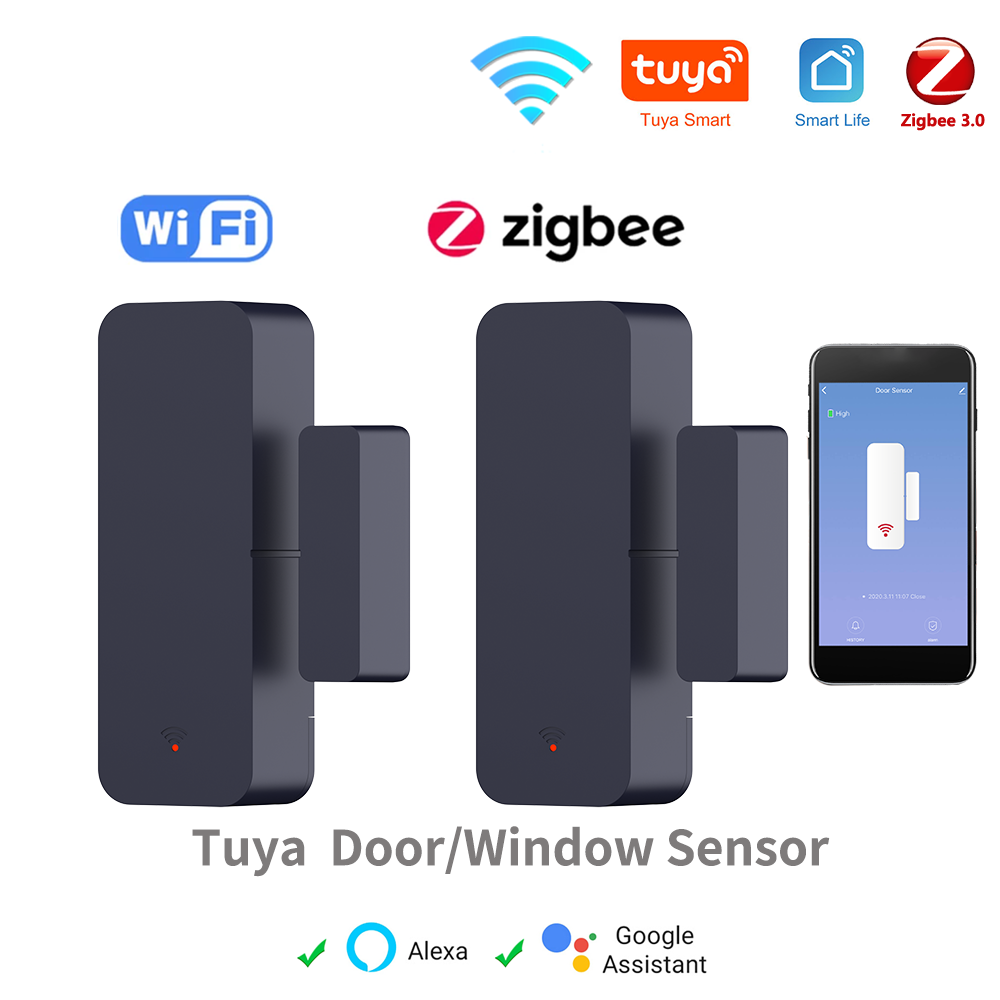 Home Security Technology - Tuya-磁気ドアセンサーZigbee,窓,エントリーセンサー,セキュリティ,スマートライフ,alexa,GoogleHomeで動作