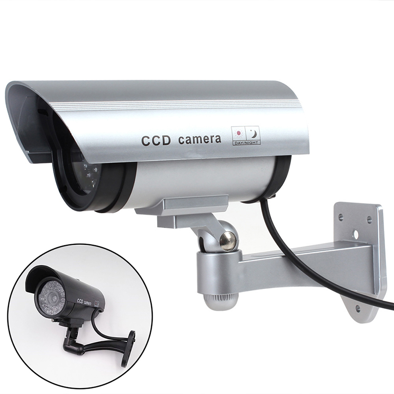 Home Security Outdoor - 形をした防水セキュリティCCTV監視カメラ、家庭用屋外屋内用偽ダミーカメラ、赤色LED点滅付き