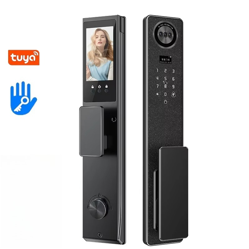 Home Security Doors - Tuya WiFi スマートドアロック、家庭用生体認証指紋ロック、キーパッドパスワード電子ロック、盗難防止フロントドアセキュリティロック