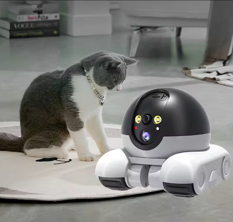Home Security Robot - ワイヤレスデュアルレンズロボットカメラ 1080P HD PTZ IPカメラ デュアルスクリーンディスプレイ