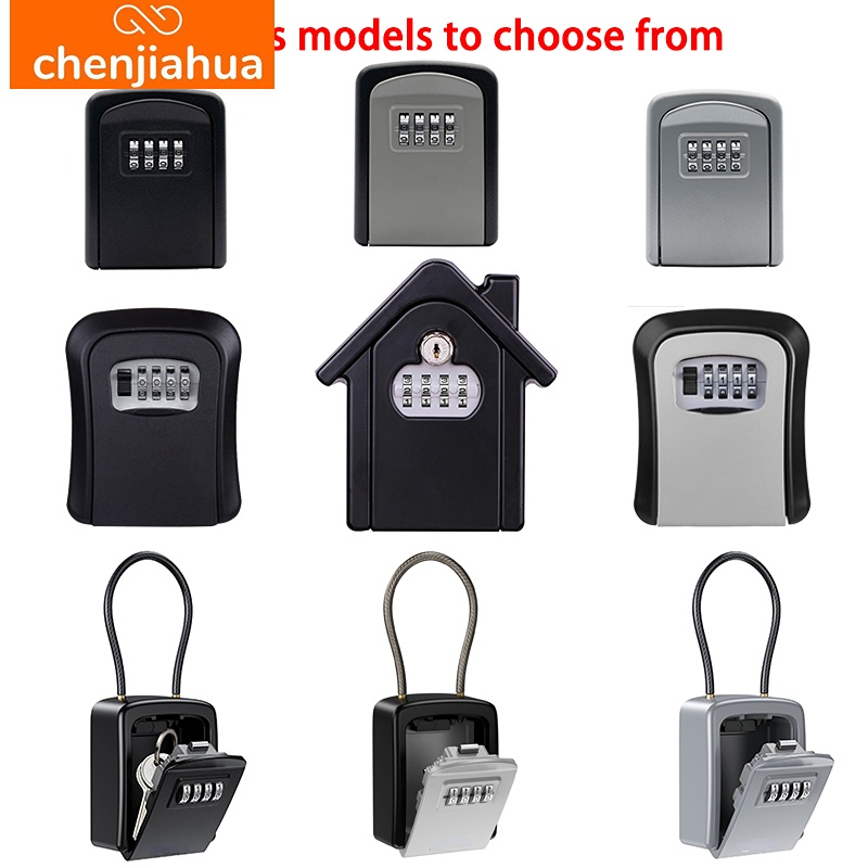Home Security Key Box - 壁掛けキー収納秘密ボックスオーガナイザー 4 桁組み合わせパスワードセキュリティコードロックキーなしホームキー金庫