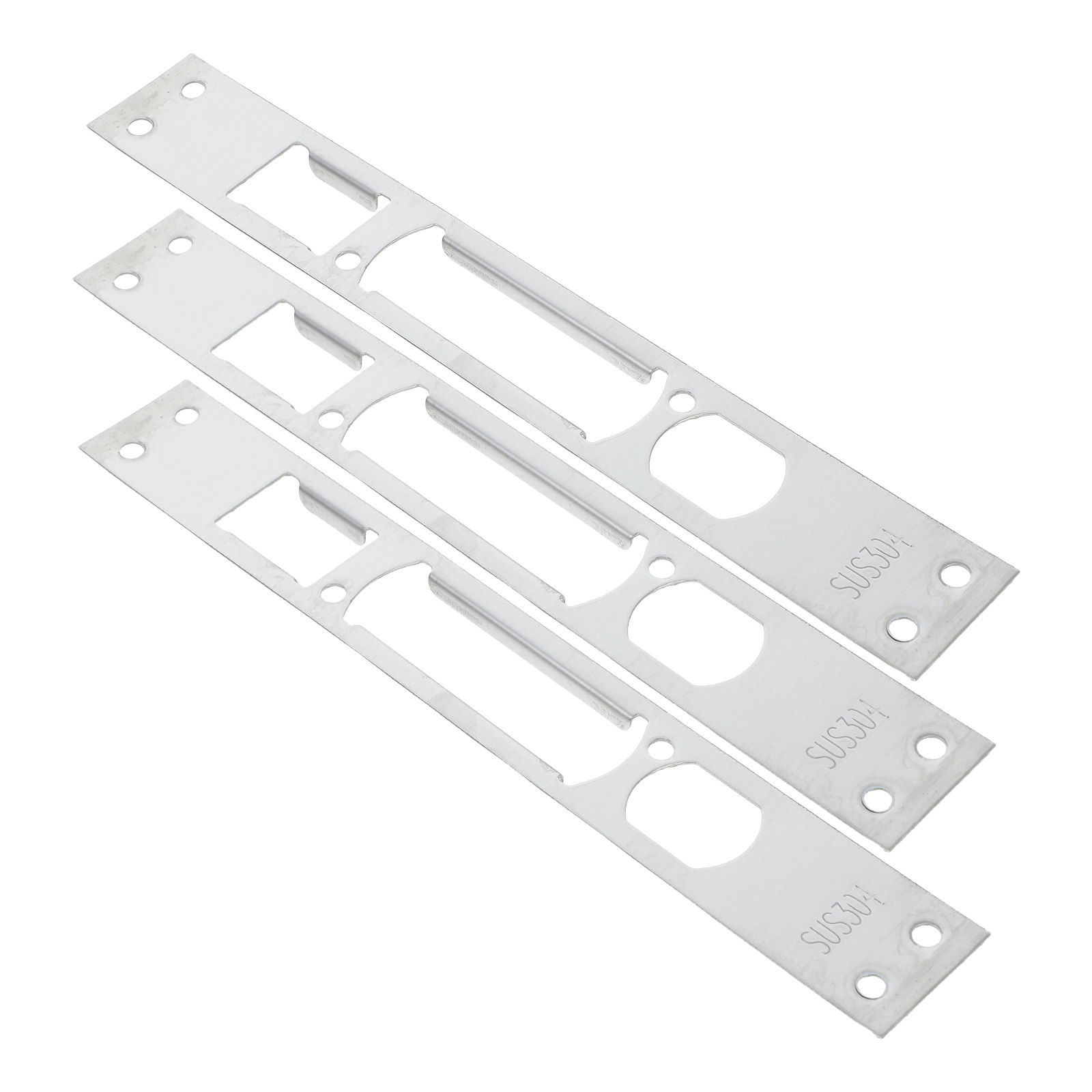 Home Security Doors - 3個入りプレミアムステンレス製防犯ロックボディガイドプレート、デッドボルトストライクプレート、家庭・オフィス・店舗のドア用セキュリティロック