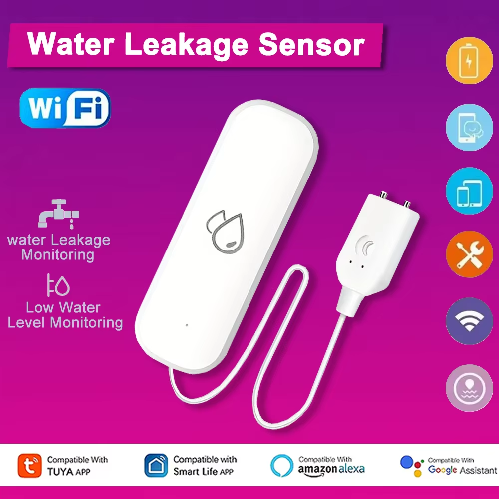 Home Security Gadgets - Tuya WiFi 水漏れ警報センサー スマートホーム 水漏れ検知器 スマートライフ製品