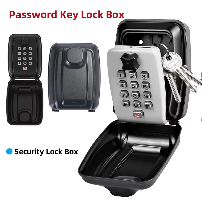 Home Security Key Box - パスワードキーロックボックス 防水壁掛けロック 12桁コンビネーションリセット可能 大容量セキュリティロックボックス 家庭用