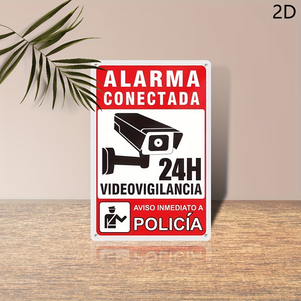Home Security Logo - 24時間ビデオ監視メタルブリキ看板 - セキュリティ警告装飾プレート、家庭、ホテル、または男性の隠れ家壁の装飾用、鉄製