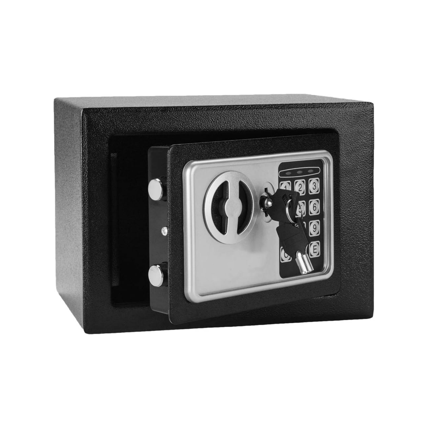 Home Security Key Box - 鍵と電子ロック付きの黒いセキュリティセーフティボックス - 家庭、オフィス、ホテル、ビジネス用のデジタル保管庫、現金、宝石の保管に