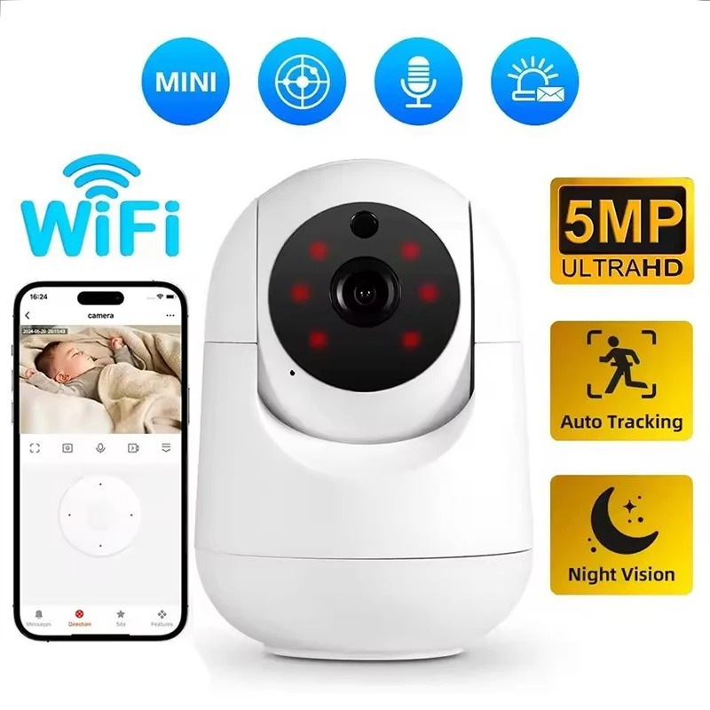 Home Security Lidar - 5MP WiFiカメラ スマートホーム 室内用ワイヤレスIP監視カメラ AI検知 自動追跡