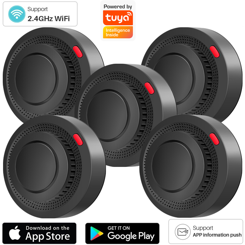Home Security Technology - 2.4G WiFi煙感知器ワイヤレスセンサー火災警報器家庭用キッチンセキュリティシステムtuyaスマートライフアプリ対応アラートサウンドアラーム