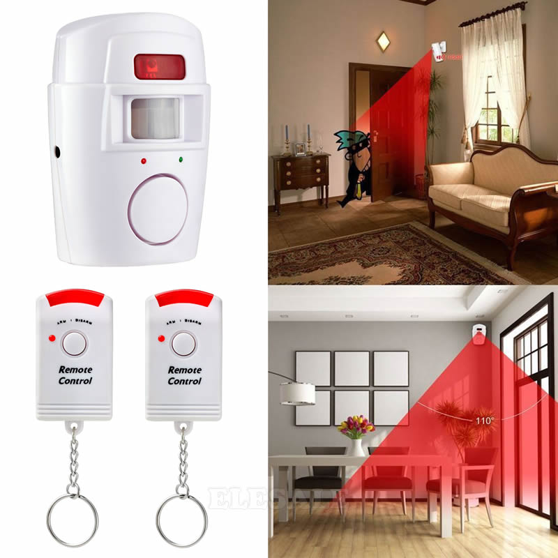 ワイヤレス PIR モーションセンサー検出器アラーム 2 リ - Home Security Systems Wireless のレビューと価格
