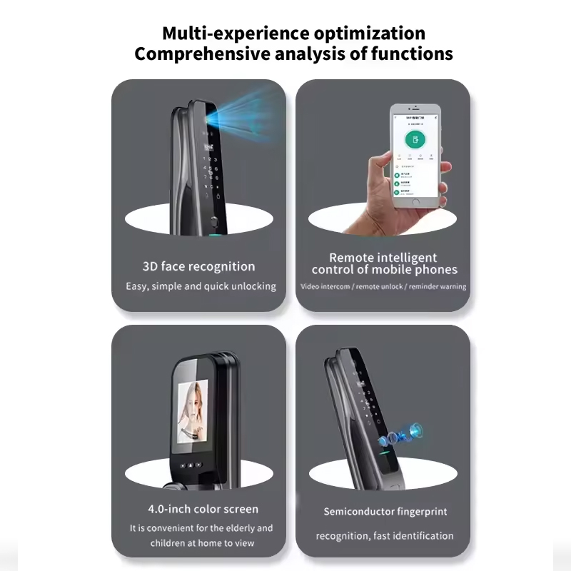 HX5スマートドアロック 3D顔認証 WiFiデジタル電子錠 - Home Security Doors のレビューと価格