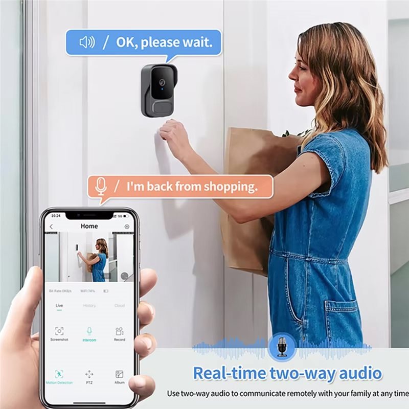 B27B ホーム Wifi ワイヤレスビデオドアベルカメラス - Home Security Video Systems のレビューと価格