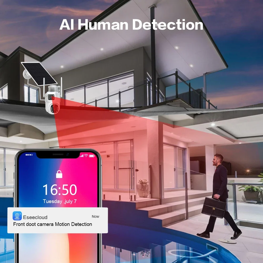 ソーラーcctvカメラシステム,デュアルレンズ,nvrキット - Home Security Camera のレビューと価格