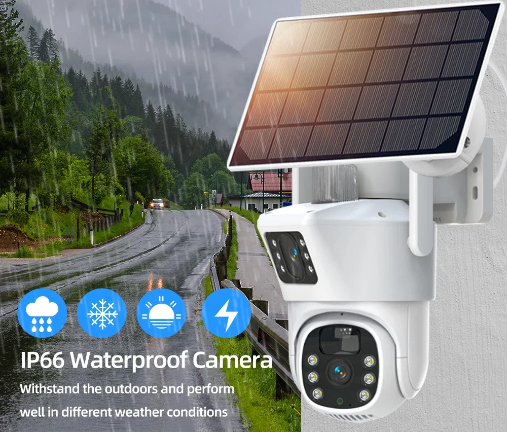ソーラーcctvカメラシステム,デュアルレンズ,nvrキット - Home Security Camera のレビューと価格
