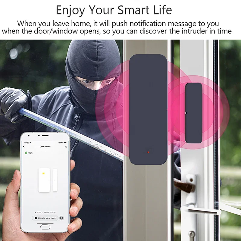 Tuya-磁気ドアセンサーZigbee,窓,エントリーセンサ - Home Security Technology のレビューと価格