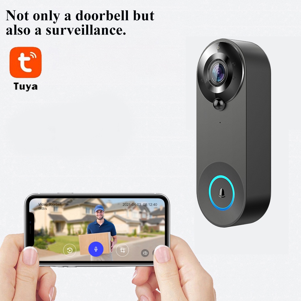 Tuya 1080P ワイヤレス WIFI ドアベルビデオイ - Home Security Lidar のレビューと価格