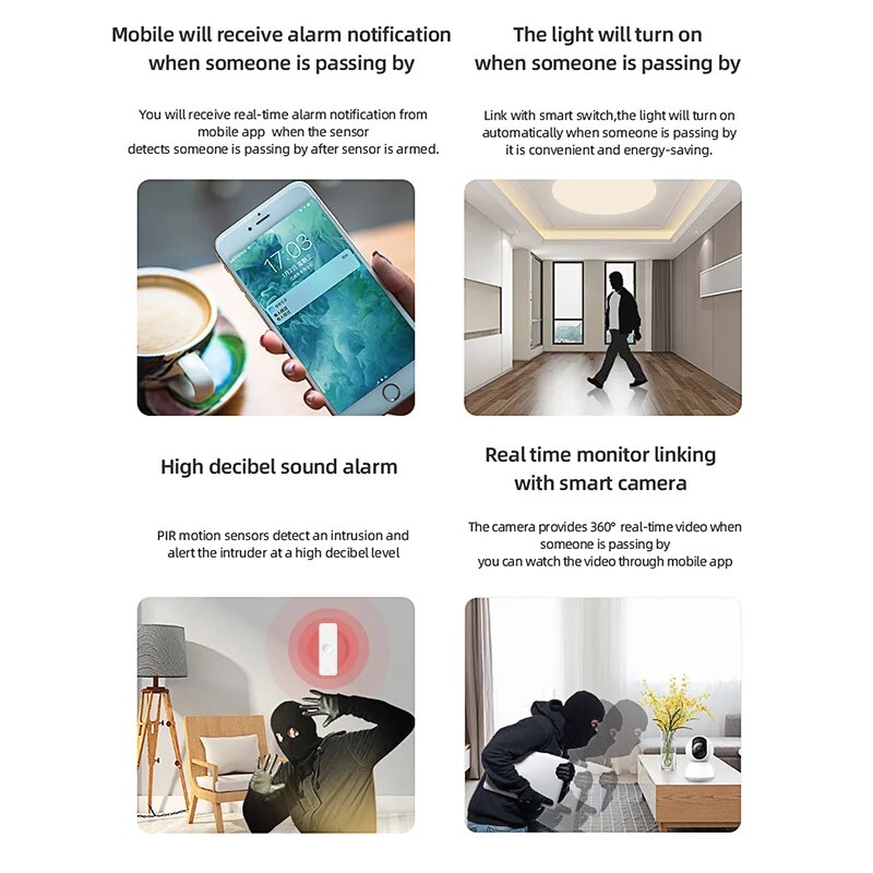 Tuya WiFi Zigbee PIR モーションセンサー - Home Security Technology のレビューと価格