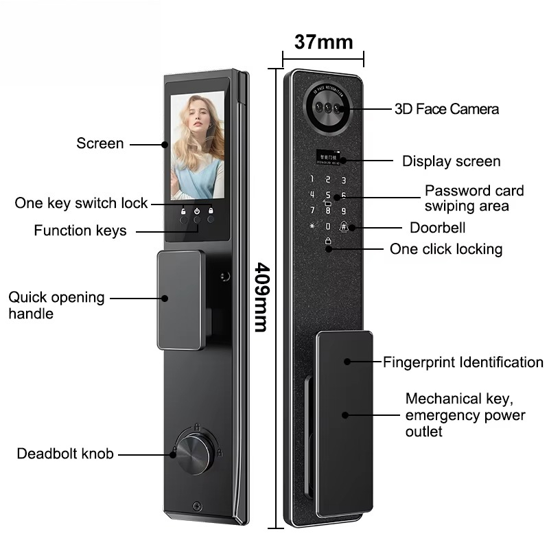 Tuya WiFi スマートドアロック、家庭用生体認証指紋ロ - Home Security Doors のレビューと価格