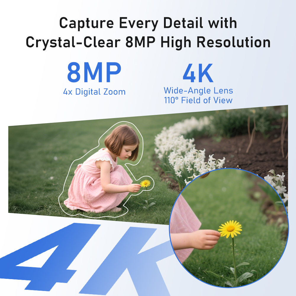 8MP 4Kソーラーカメラシステム 4カメラキット ワイヤレ - Home Security Ai のレビューと価格