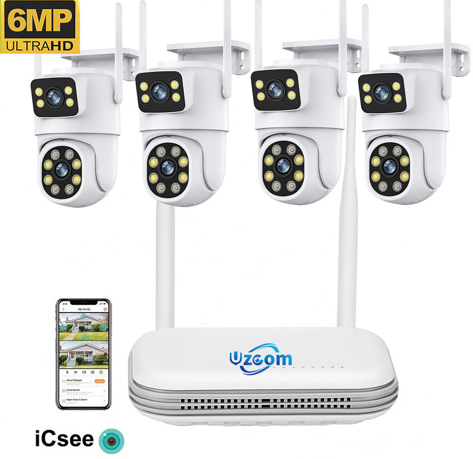 8CH 6MP 屋外 IP カメラ Wifi NVR キット - Home Security Video Systems のレビューと価格
