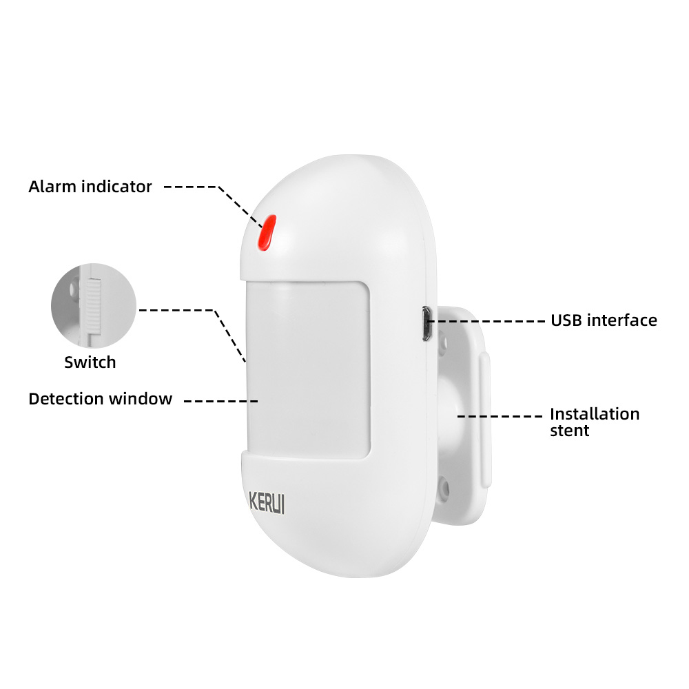 Kerui-ワイヤレス赤外線モーションセンサー,バッテリー付 - Home Security Systems Wireless のレビューと価格