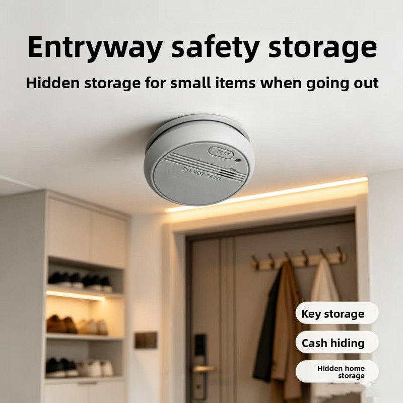 リアルな煙感知器を模した隠し金庫収納ボックス、鍵、現金、ジュ - Home Security Key Box のレビューと価格
