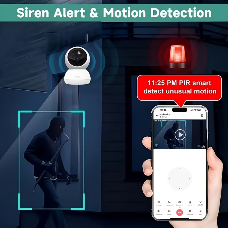 スマートWiFiセキュリティカメラ デュアルバンド5G/2. - Home Security Ai のレビューと価格