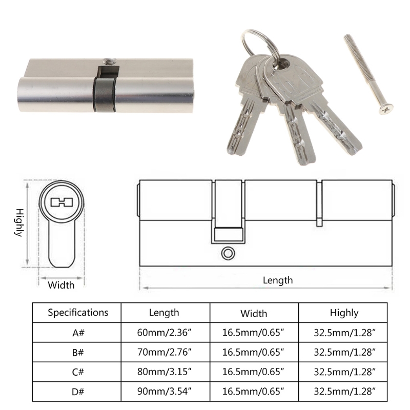 キー付きエントリードアロックシリンダーロックセット 3 キー - Home Security Door のレビューと価格