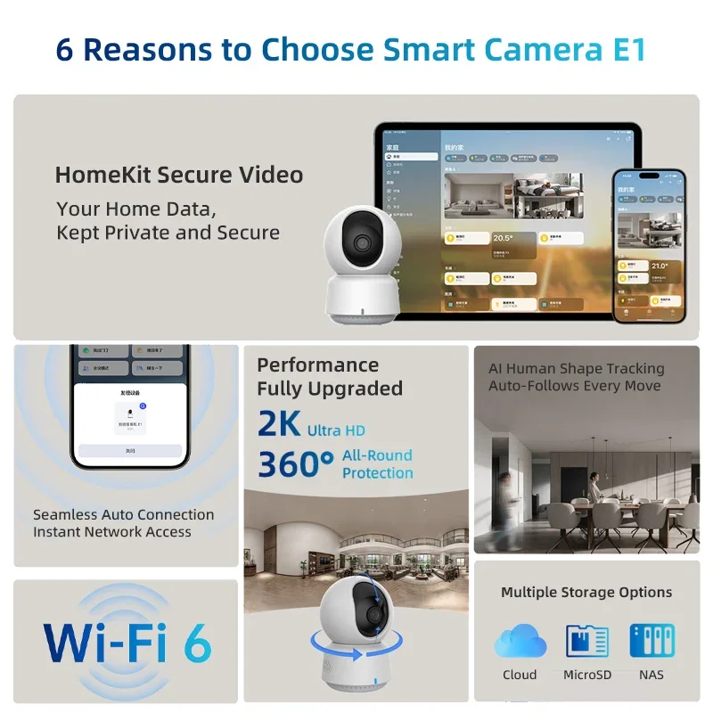 オリジナルAqaraスマートカメラE1 2K 1296P 3 - Home Security Lidar のレビューと価格