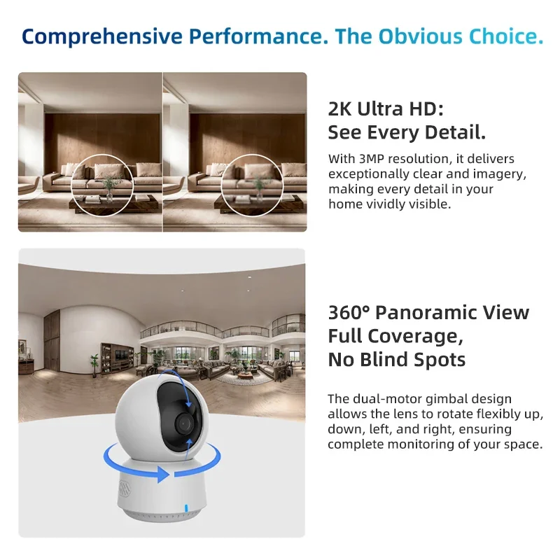 オリジナルAqaraスマートカメラE1 2K 1296P 3 - Home Security Lidar のレビューと価格