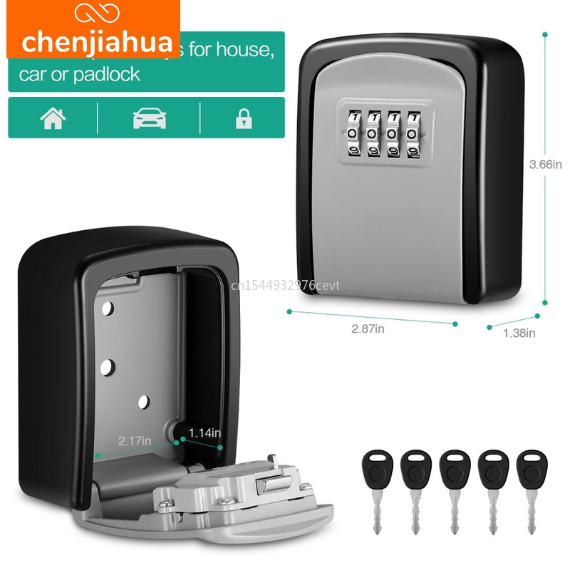 壁掛けキー収納秘密ボックスオーガナイザー 4 桁組み合わせパ - Home Security Key Box のレビューと価格