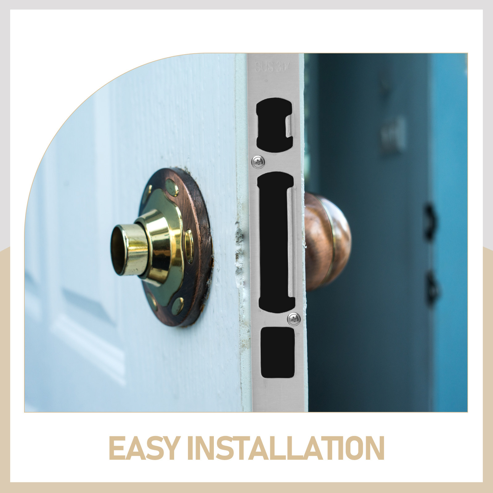 3個入りプレミアムステンレス製防犯ロックボディガイドプレート - Home Security Doors のレビューと価格