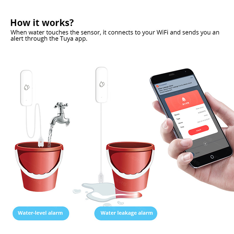 Tuya WiFi 水漏れ警報センサー スマートホーム 水漏 - Home Security Gadgets のレビューと価格