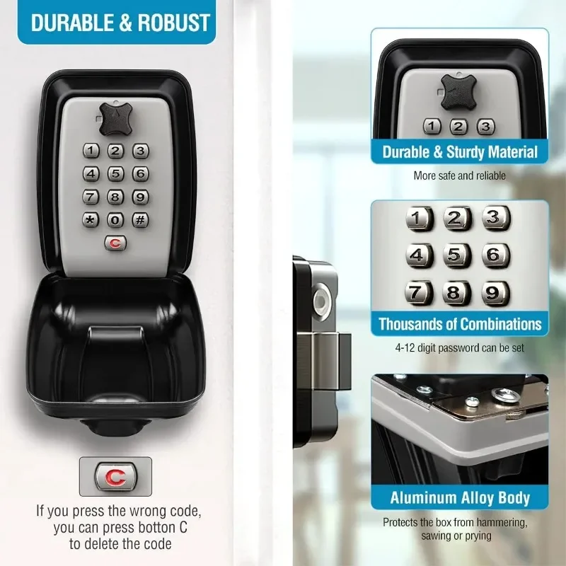 パスワードキーロックボックス 防水壁掛けロック 12桁コンビ - Home Security Key Box のレビューと価格