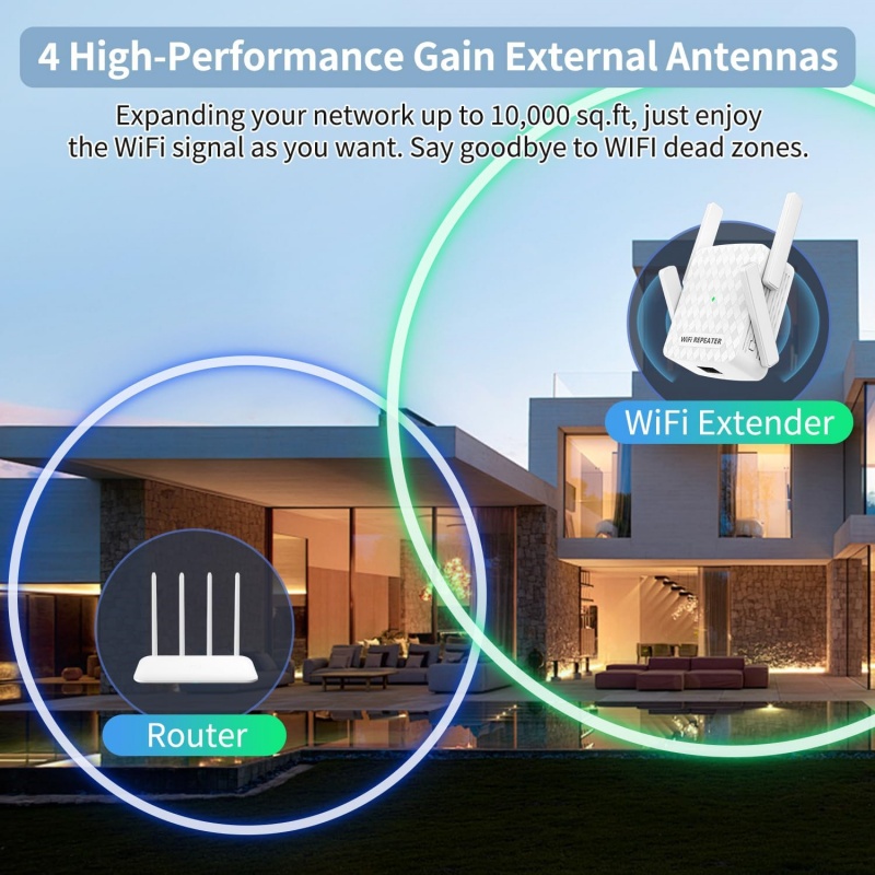 1200Mbps ワイヤレス Wifi エクステンダー Wi - Home Security Outdoor のレビューと価格