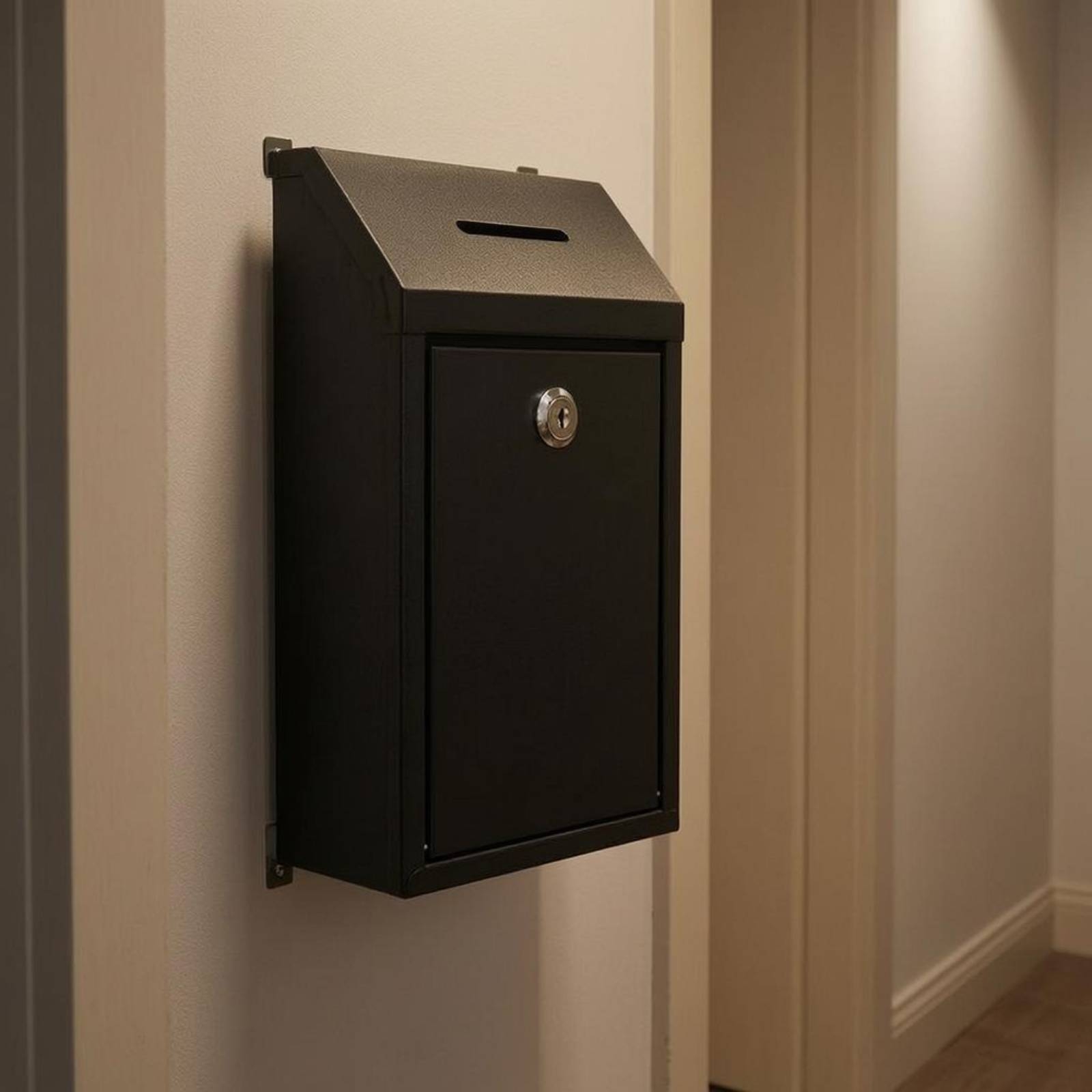 傾斜トップ型郵便受け キー付きロック 壁掛け郵便受け セキュ - Home Security Service のレビューと価格