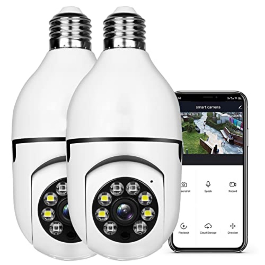 電球型1080PセキュリティワイヤレスカメラWifiスマート - Home Security Camera のレビューと価格