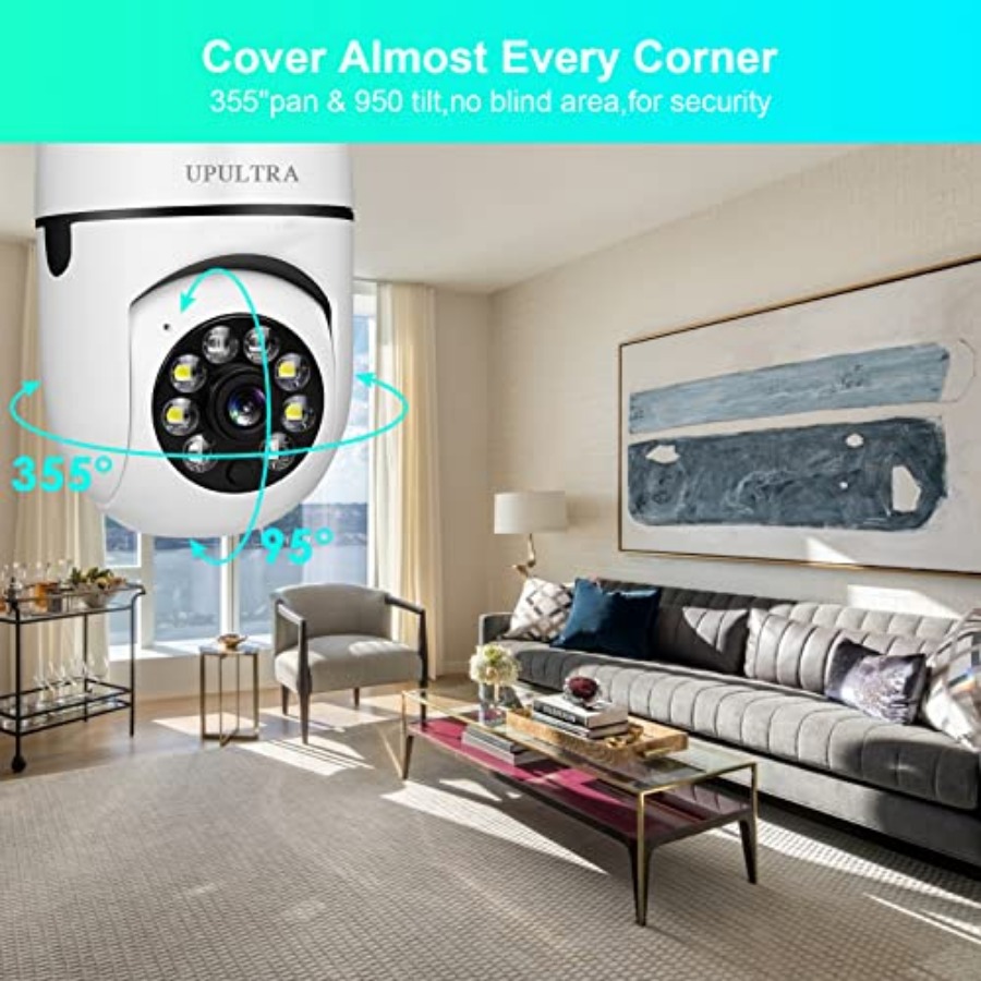 電球型1080PセキュリティワイヤレスカメラWifiスマート - Home Security Camera のレビューと価格