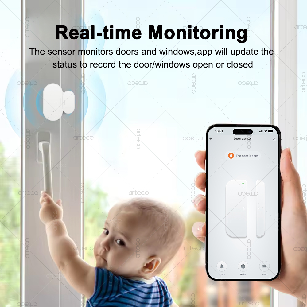 Tuya Zigbee ドア窓センサー警報検出器盗難防止磁気 - Home Security Gadgets のレビューと価格