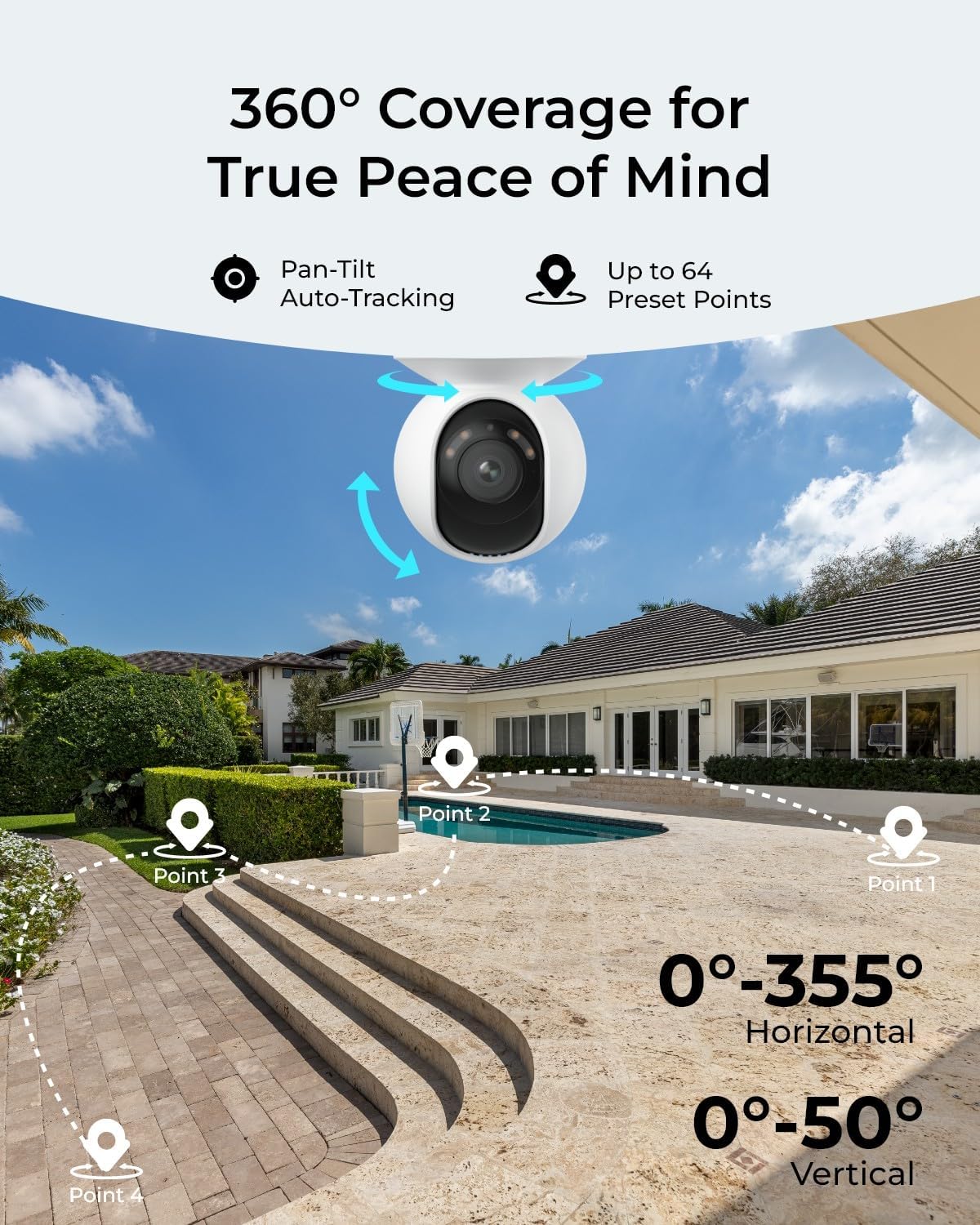 PoE 4K屋外用ホームセキュリティカメラ（355付き） ° - Home Security Lidar のレビューと価格