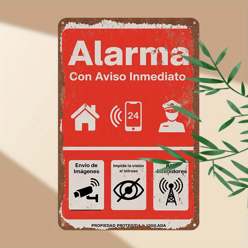 ヴィンテージメタルブリキ看板 - 24時間監視警報システム」 - Home Security Logo のレビューと価格
