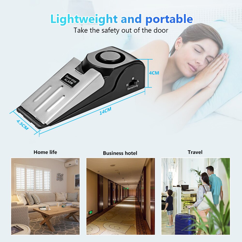 ワイヤレスドアストップ警報システム 125dB 大音量ホーム - Home Security Systems Wireless のレビューと価格