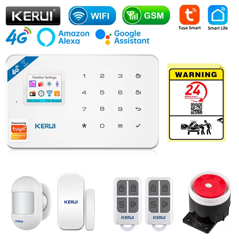 KERUI セキュリティ警報システムキット W184 4G  - Home Security Technology のレビューと価格