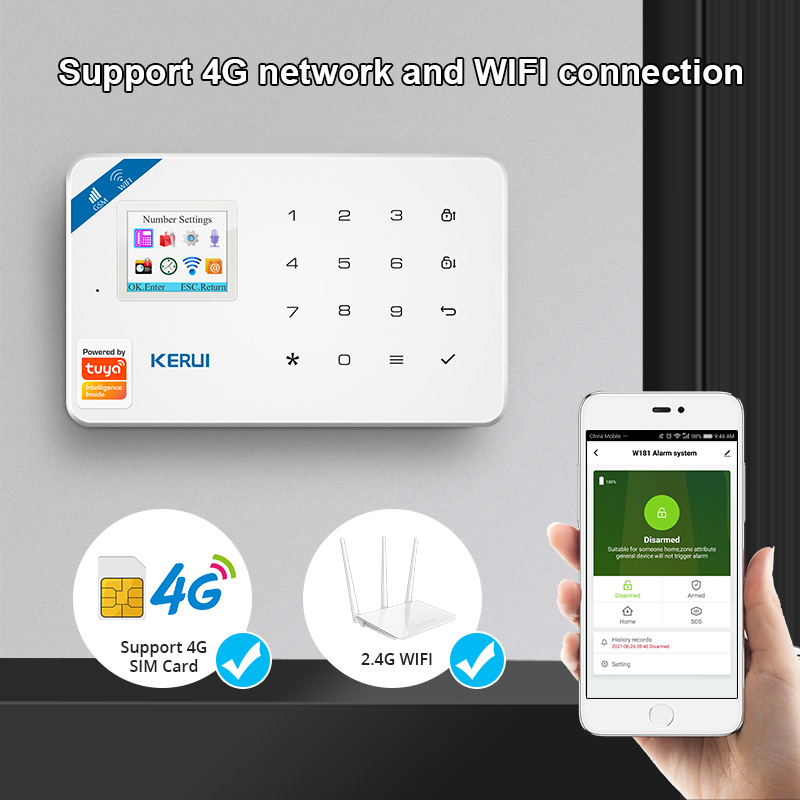 KERUI セキュリティ警報システムキット W184 4G  - Home Security Technology のレビューと価格