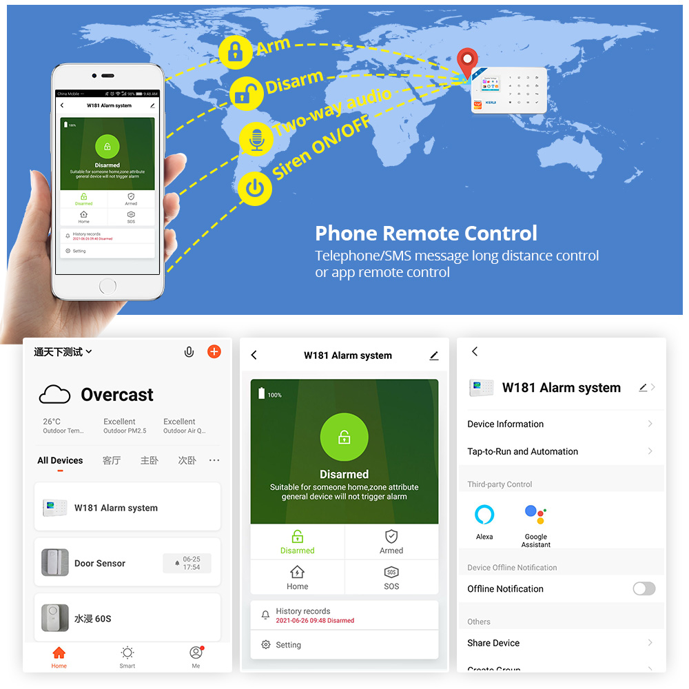 KERUI セキュリティ警報システムキット W184 4G  - Home Security Technology のレビューと価格