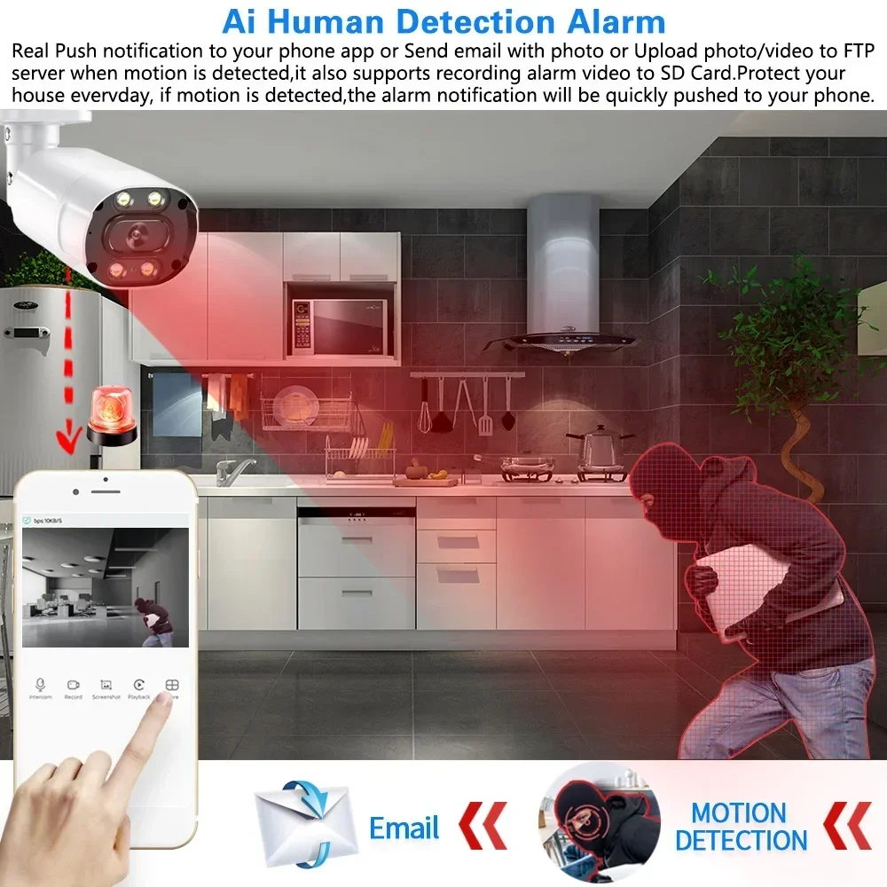 4K AHD DVRホームセキュリティキット 8CH AI顔 - Home Security Video Systems のレビューと価格