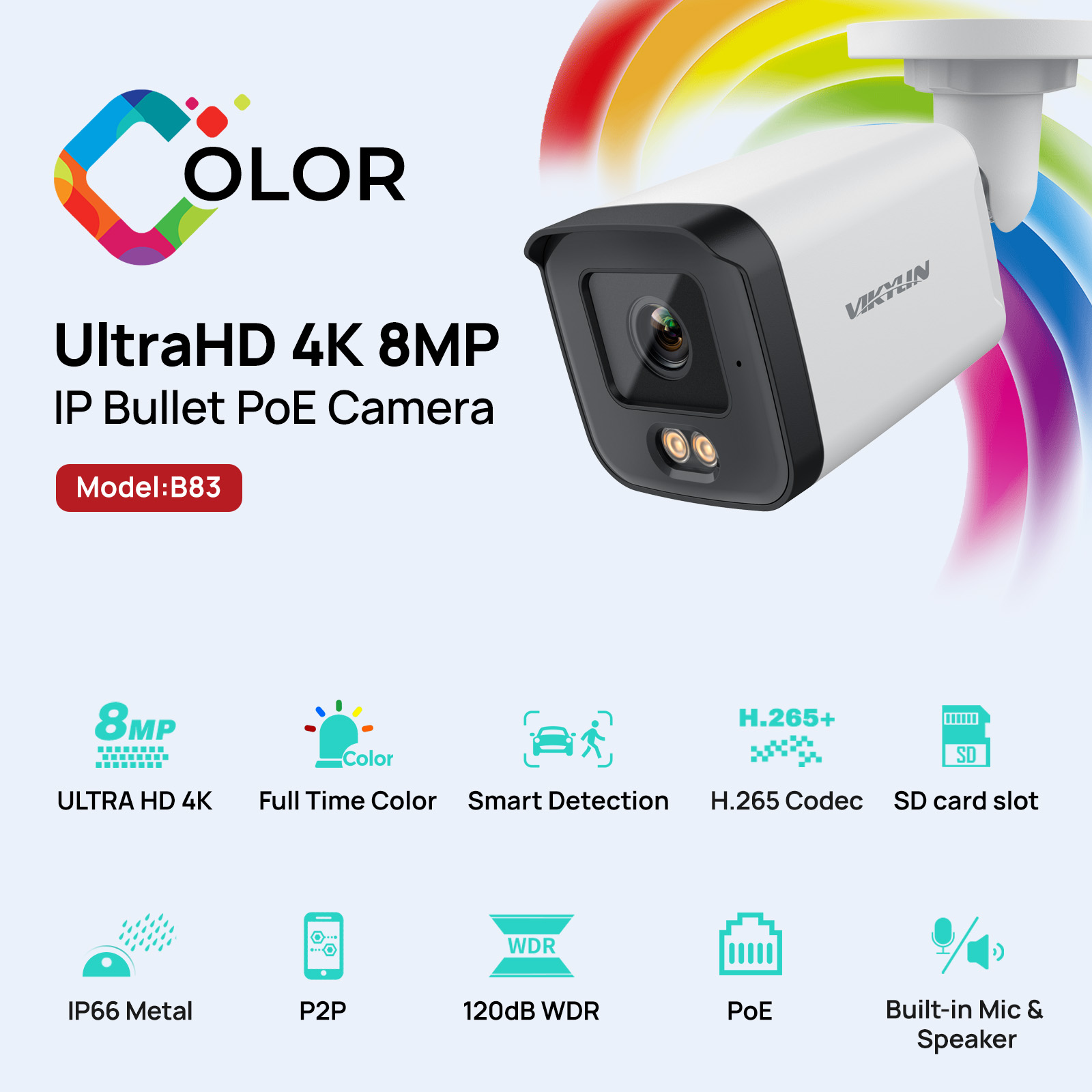 VIKYLIN フルカラー 8MP HD IP セキュリティ - Home Security Service のレビューと価格
