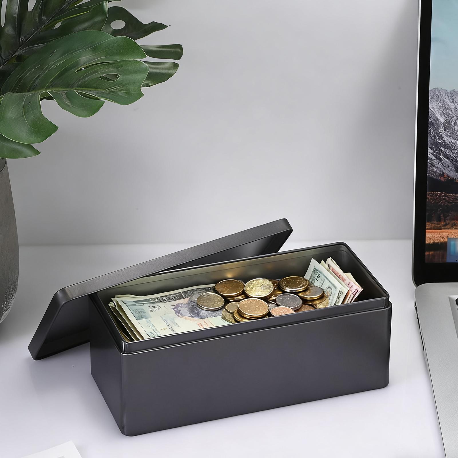 金属製の現金箱ポータブルセキュリティオーガナイザーお金節約ボ - Home Security Key Box のレビューと価格