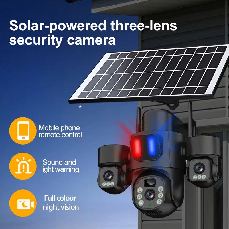 WIFI ソーラー PTZ カメラ屋外 15MP 3 レンズ - Home Security Outdoor のレビューと価格