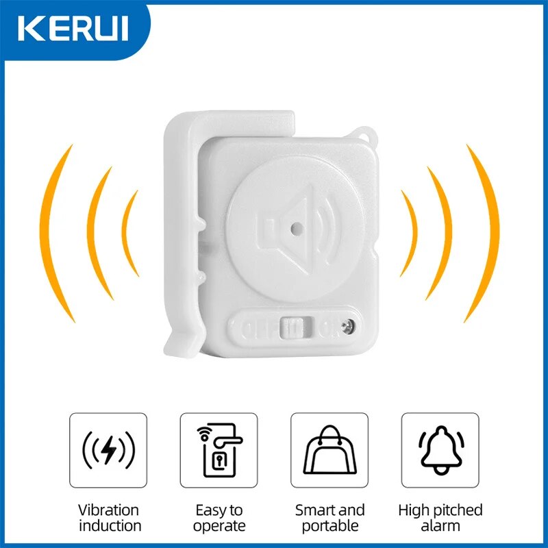 KERUI ワイヤレス振動警報センサー 120dB 超薄型検 - Home Security Doors のレビューと価格